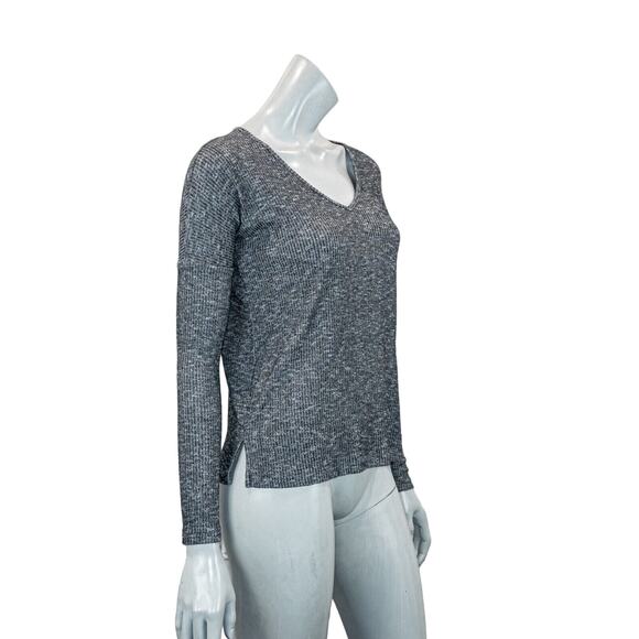 Rag & Bone Women's scoop Vneck Pullover in gray ribbed size XS - Picture 3 of 9
